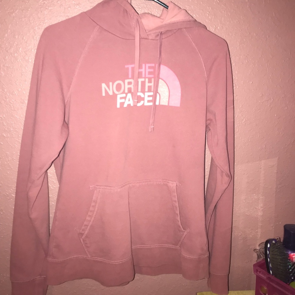 Pink north face sweatshirt size medium